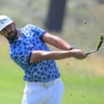 TRUCKEE, CALIFORNIA - AUGUST 08: Erik van Rooyen of South Africa plays a second shot on the ninth hole during the final round of the Barracuda Championship at Tahoe Mountain Club's Old Greenwood Golf Course on August 08, 2021 in Truckee, California. (Photo by Alex Goodlett/Getty Images)