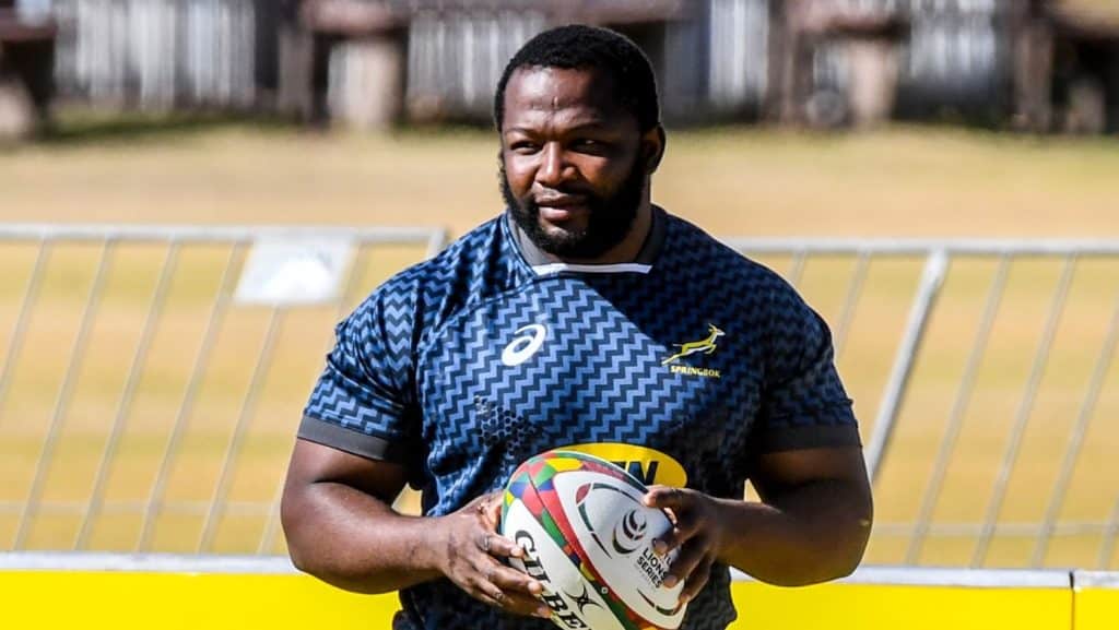 JOHANNESBURG, SOUTH AFRICA - JULY 01: Ox Nche of the Springboks during the South Africa national men's rugby team captains run at St Stithians on July 1, 2021 in Johannesburg, South Africa. (Photo by Sydney Seshibedi/Gallo Images/Getty Images)