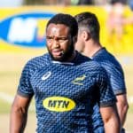JOHANNESBURG, SOUTH AFRICA - JULY 04: Lukhanyo Am of South Africa during the South Africa training session at St Stithians College on July 04, 2021 in Johannesburg, South Africa. (Photo by Sydney Seshibedi/Gallo Images/Getty Images)