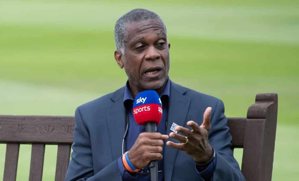 BIRMINGHAM, ENGLAND - JUNE 11: Former West Indies fast bowler Michael Holding, working as a commentator for Sky Sports Cricket during day two of the second Test Match at Edgbaston on June 11, 2021 in Birmingham, England. (Photo by Visionhaus/Getty Images)