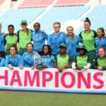 General View of South African woman team winners during the 2021 Womens ODI game 2 between India and South Africa at Ekana Cricket Stadium in Lucknow, India on 9 March 2021 ©CSA