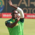 Lungi Ngidi of South Africa bowls during the 2021 1st Betway one day international match between South Africa and Pakistan at Supersport Park, Pretoria, on 02 April 2021 ©Samuel Shivambu/BackpagePix