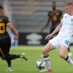 Jesse Donn of Supersport United challenged by Keegan Dolly of Kaizer Chiefs