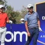 DUBAI, UNITED ARAB EMIRATES - NOVEMBER 20: Collin Morikawa of United States plays his tee shot to the 2nd hole during Day Three of The DP World Tour Championship at Jumeirah Golf Estates on November 20, 2021 in Dubai, United Arab Emirates. (Photo by Andrew Redington/Getty Images)