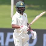 Temba Bavuma of South Africa celebrates his 50 runs during the 2020 Betway Test Series day3 match between South Africa and Sri Lanka at Supersport Park, Centurion, on 27 December 2020 ©Samuel Shivambu/BackpagePix