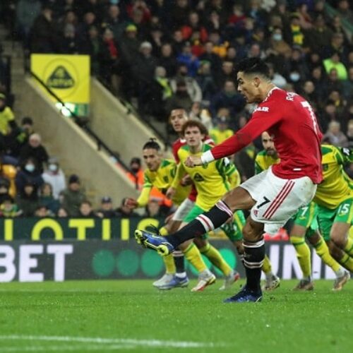 Ronaldo penalty seals narrow win for Man United over Norwich