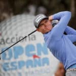 epa09516235 South African golfer Wilco Nienaber competes during the last round of the Acciona Open Espana Golf tournament at the Club de Campo Villa country club in Madrid, Spain, 10 October 2021. EPA/Mariscal