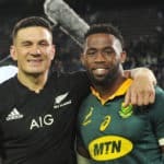 Sonny Bill Williams of New Zealand and Siya Kolisi of South Africa after the 2017 Castle Lager Rugby Championship game between South Africa and New Zealand at Newlands Rugby Stadium on 7 October 2017 © Ryan Wilkisky/BackpagePix