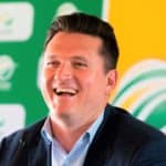 Graeme Smith, Cricket South Africa interim director of cricket and former Test captain, speaks during a press conference where it was announced Mark Boucher as the new South African Cricket head coach and Enoch Nkwe the new assistant coach at the Newlands Cricket grounds in Newlands, on December 14, 2019. (Photo by Brenton Geach  / AFP) (Photo by BRENTON GEACH /AFP via Getty Images)
