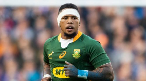 EDINBURGH, SCOTLAND - NOVEMBER 13: Elton Jantjies in action during the Autumn Nations Series match between Scotland and South Africa at BT Murrayfield, on November 13, 2021, in Edinburgh, Scotland. (Photo by Paul Devlin/SNS Group via Getty Images)