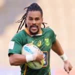 SEVILLE, SPAIN - JANUARY 29: Selvyn David in action during the HSBC World Rugby Sevens Series 2022 match between South Africa and Spain at Estadio de La Cartuja on January 29, 2022 in Seville, Spain. (Photo by Fran Santiago/Getty Images)