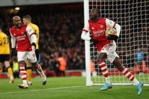 Read more about the article Arsenal go fifth after dramatic comeback win over Wolves