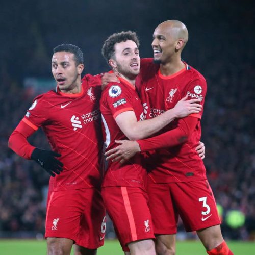 EPL wrap: Jota brace seals Liverpool win, 10-man Arsenal beat Wolves