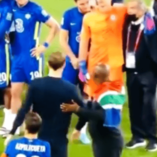 Watch: Pitso Mosimane embraced by Thomas Tuchel