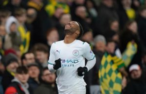 Read more about the article Guardiola hails ‘excellent’ Raheem Sterling after hat-trick sinks Norwich