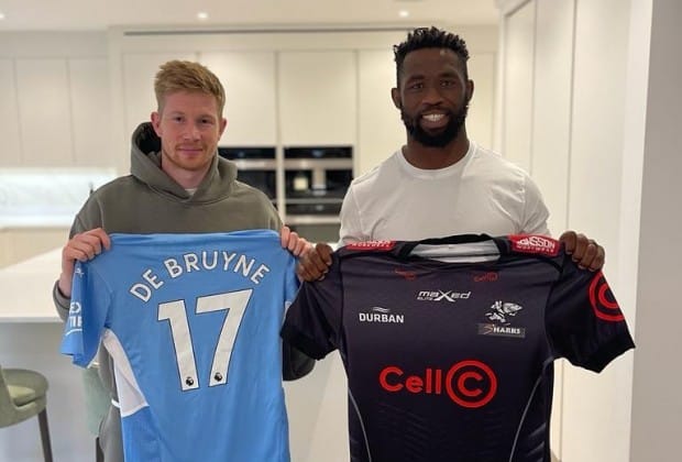 You are currently viewing Man City star De Bruyne meets Springbok captain Siya Kolisi