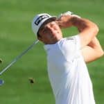 ORLANDO, FLORIDA - MARCH 04: Viktor Hovland of Norway plays a shot on the 16th hole during the second round of the Arnold Palmer Invitational presented by Mastercard at Arnold Palmer Bay Hill Golf Course on March 04, 2022 in Orlando, Florida. (Photo by Kevin C. Cox/Getty Images)