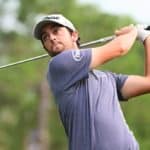 PALM HARBOR, FLORIDA - MARCH 19: Davis Riley of the United States plays his shot from the 17th tee during the third round of the Valspar Championship on the Copperhead Course at Innisbrook Resort and Golf Club on March 19, 2022 in Palm Harbor, Florida. (Photo by Julio Aguilar/Getty Images)