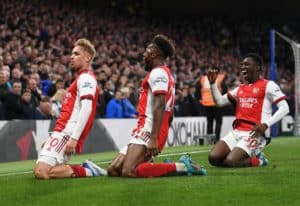 Read more about the article Nketiah double moves Arsenal level with Spurs