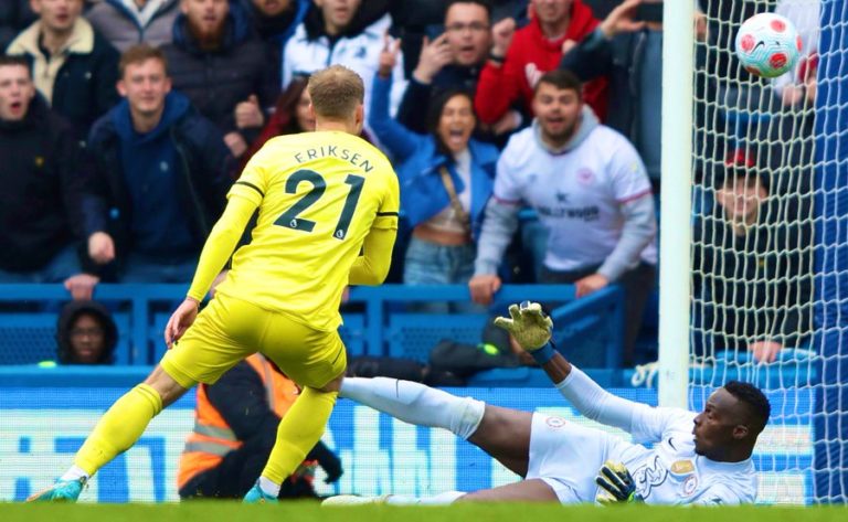 Eriksen of Brentford vs Chelsea