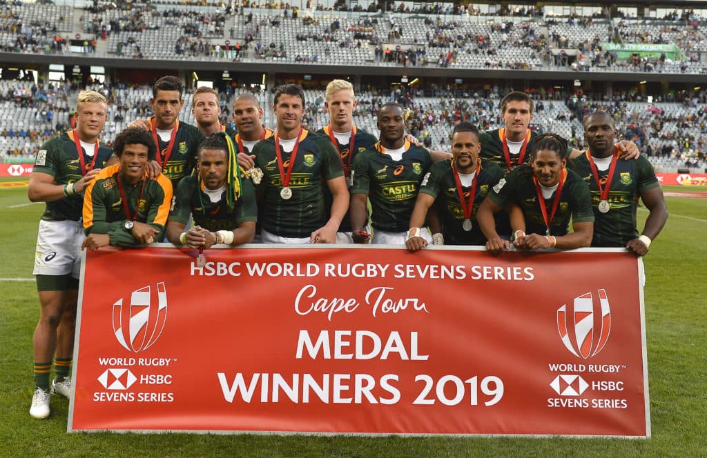 CAPE TOWN, SOUTH AFRICA - DECEMBER 15: A view of South Africa during day 3 of the 2019 HSBC Cape Town Sevens final match between South Africa and New Zealand at Cape Town Stadium on December 15, 2019 in Cape Town, South Africa. (Photo by Ashley Vlotman/Gallo Images/Getty Images)