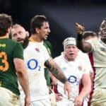 LONDON, ENGLAND - NOVEMBER 20: Maro Itoje of England gestures during the Autumn Nations Series match between England and South Africa at Twickenham Stadium on November 20, 2021 in London, England. (Photo by Shaun Botterill/Getty Images)