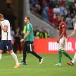 BUDAPEST, HUNGARY - JUNE 04: Harry Kane of England looks dejected following their sides defeat in the UEFA Nations League League A Group 3 match between Hungary and England at Puskas Arena on June 04, 2022 in Budapest, Hungary. (Photo by Michael Regan/Getty Images)
