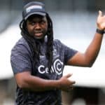 DURBAN, SOUTH AFRICA - MARCH 09: Phiwe Nomlomo (Skills Specialist Assistant Coach) of the Cell C Sharks during the Cell C Sharks training session at Hollywoodbets Kings Park on March 09, 2022 in Durban, South Africa. (Photo by Steve Haag/Gallo Images)