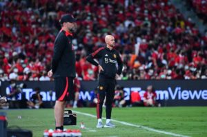 Read more about the article Watch: Ten Hag, Klopp react after United smash Liverpool 4-0