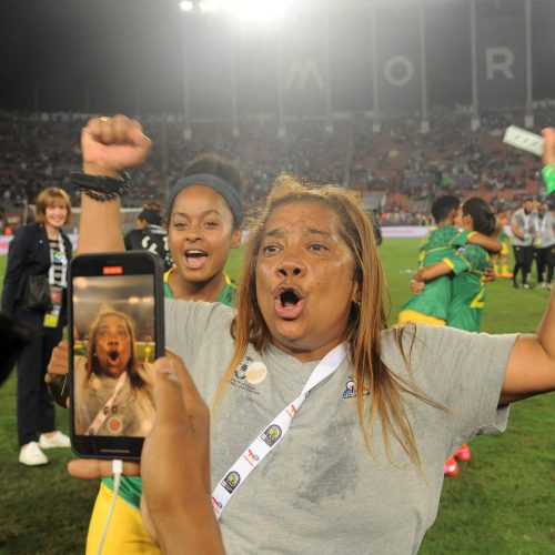 Watch: Ellis’ spirited celebration after Banyana win WAFCON