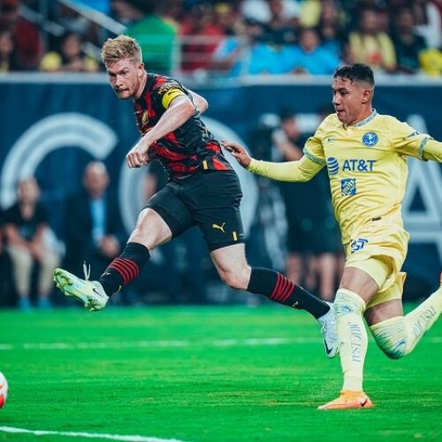 Watch: De Bruyne at the double, Haaland kept waiting as City down America
