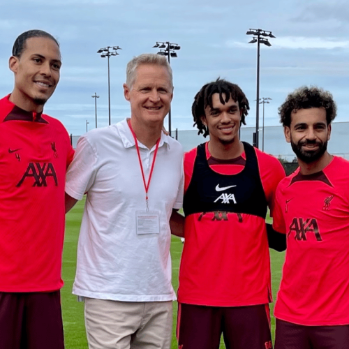 Watch: 9-time NBA champion visits Liverpool training ground