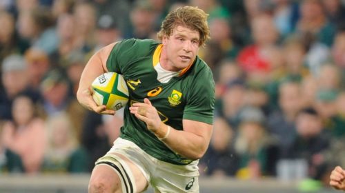 BLOEMFONTEIN, SOUTH AFRICA - JULY 09: Evan Roos of South Africa during the 2nd Castle Lager Incoming Series test match between South Africa and Wales at Toyota Stadium on July 09, 2022 in Bloemfontein, South Africa. (Photo by Charle Lombard/Gallo Images/Getty Images)
