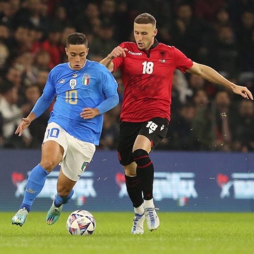 Grifo bags brace as Italy beat Albania in friendly