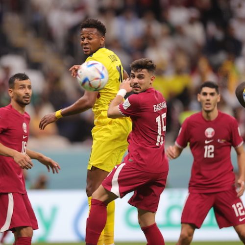 Valencia double eases Ecuador to win over hapless Qatar