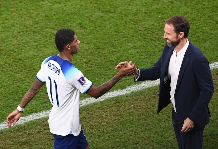 You are currently viewing Southgate hails Rashford showing as England secure WC last 16 spot