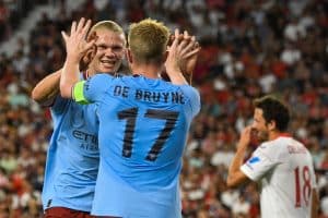 Read more about the article Pep praise ‘extraordinary’ De Bruyne, Haaland