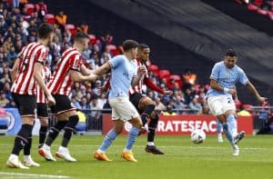 Read more about the article Hat-trick hero Mahrez fires Man City into FA Cup final