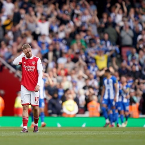 Arsenal’s title hopes hampered by Brighton defeat