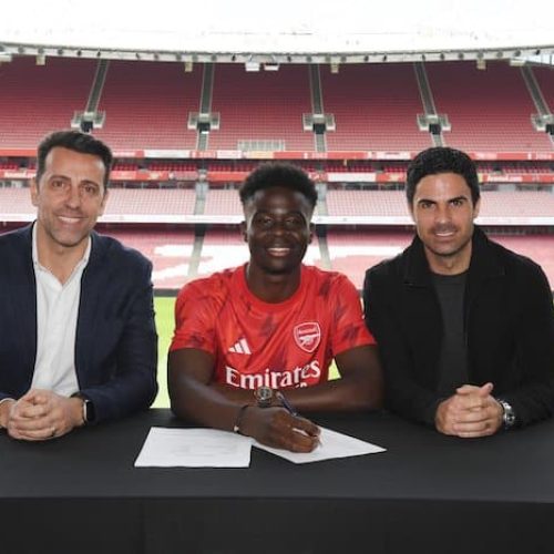 Saka signs new Arsenal deal until 2027