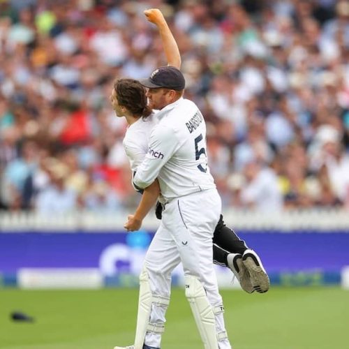 Watch: Bairstow carries pitch invader off field at Lord’s