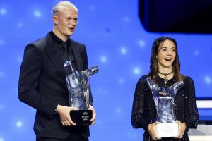Read more about the article Haaland, Bonmati win UEFA Player of the Year award