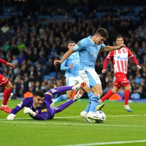 Alvarez stars as Man City come back to beat Red Star