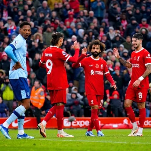 Mohamed Salah strikes twice as Liverpool defeat Brentford