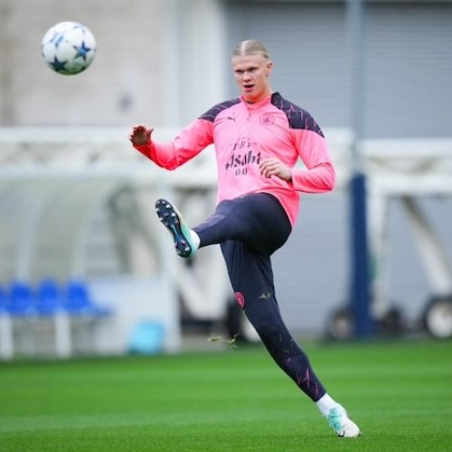 Haaland trains ahead of Man City’s UCL tie