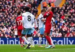 Read more about the article Liverpool’s title charges take huge blow after Palace defeat