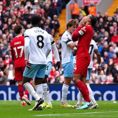 Liverpool’s title charges take huge blow after Palace defeat