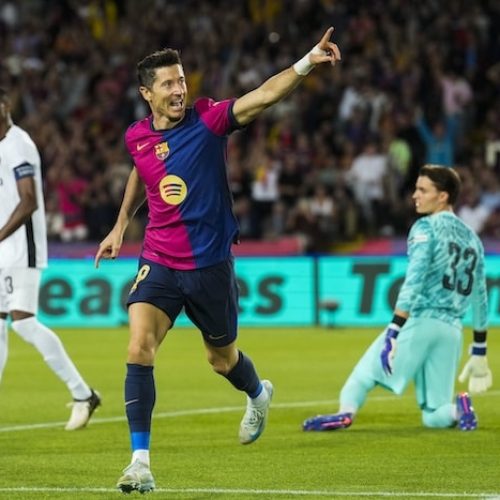 Lewandowski nets brace as Barca thrash Young Boys