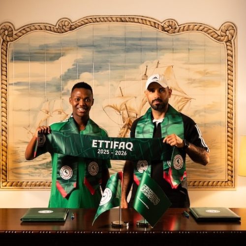 Ettifaq FC official unveil new signing Mohau Nkota